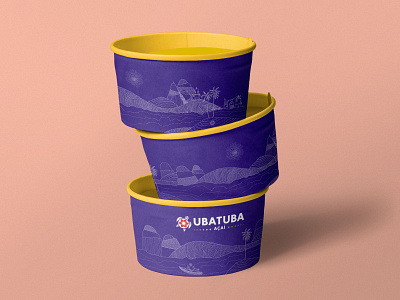 Ubatuba açaì brazil drawing food illustration minimal muesli mueslibowl nature illustration purple