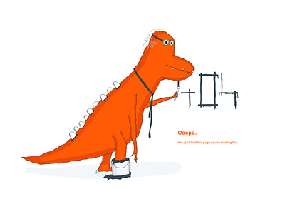 The 404 dinosaur 404page character characterdesign design dino dinosaur drawing illustration illustrator pagenotfound sketch