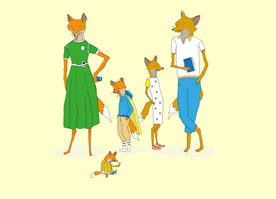 Meet the fox family childrensbook drawing family fantasy fox illustration illustrator sketch