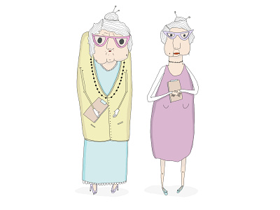 Renée en Josée characterdesigns drawing granny illustracion illustration illustrator madeinantwerp oldlady sketch