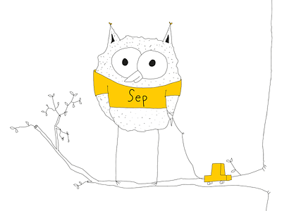 Welcome Sep! animalillustration birth birth announcement birthcard design drawing geboortekaartje illustration illustrator owl uil