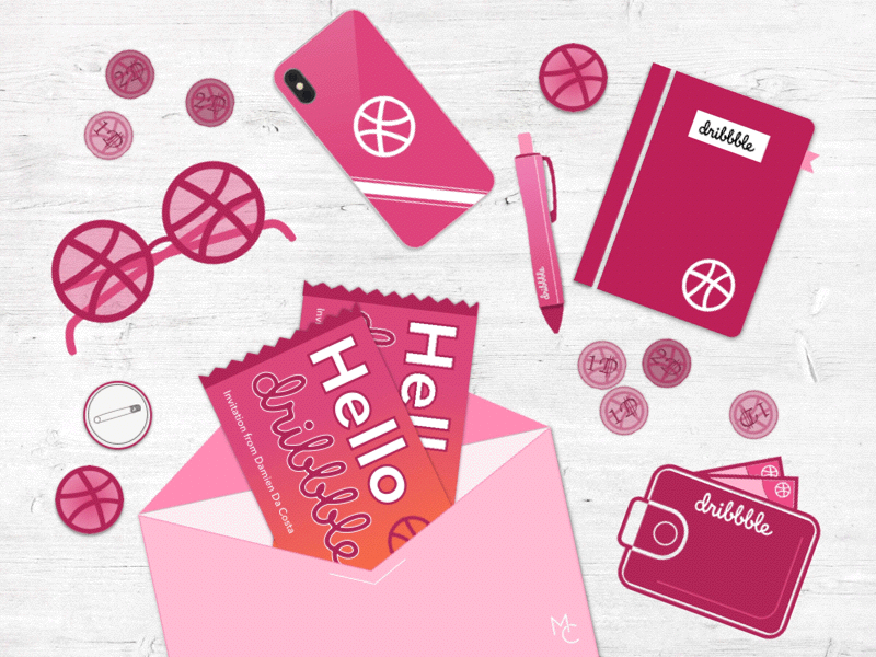 Dribbble lifestyle ball brand debut shot dribbble first shot gif goodies hello dribbble illustration lifestyle pink table ticket