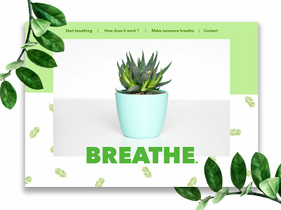 Breathe website breath breathe fresh fresh colors fresh design green healthy hero life plant web design website