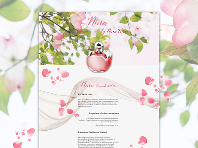 Nina poster floral flower fresh girl nina perfume perfume bottle pink poster print spring summer web design woman