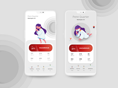 Air quality index app concept #02 airqualityindex app branding character design flat illustration ios minimal mobile modern nature ui ux