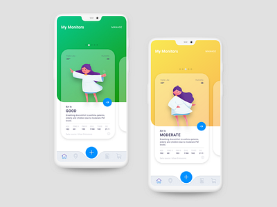 Air quality index concept app #03 airqualityindex app branding character design flat illustration ios minimal mobile modern nature ui ux