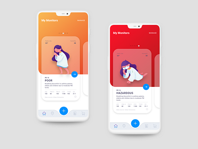 Air quality index concept app #05 airqualityindex app branding character design flat illustration ios minimal mobile modern nature ui ux