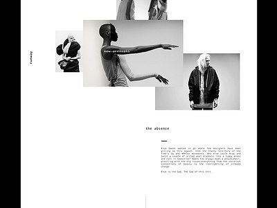 Rick Owens Homepage Concept by Mark Patience on Dribbble