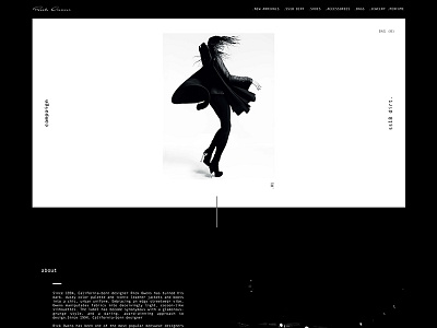 Rick Owens Homepage Concept design direction ui web design