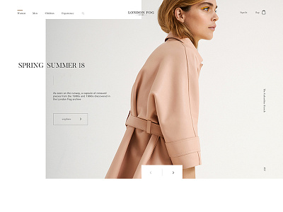 London Fog Re-imagined design direction ui web design