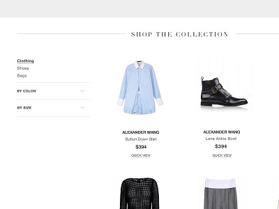 Shop the Collection Grid - Harper's Bazaar design direction ui web design