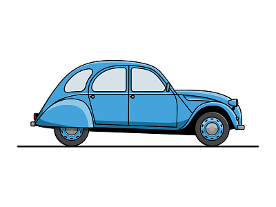 Citroen 2CV 2cv blue car citroen classic french icon simple