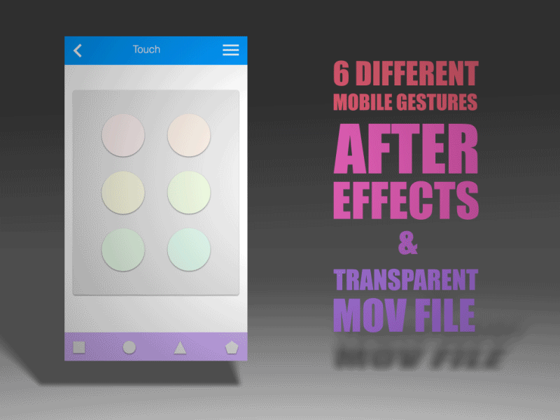 Touch Gesture Animations Freebie after effects animation free freebie gesture gif mobile mov touch trail
