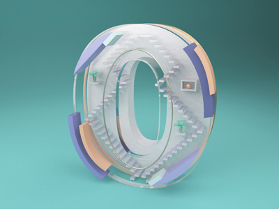 0 from Numerology Buildings 36 days of type 3d illustration illustration zero
