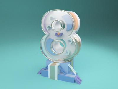 8 from Numerology Buildings 36daysoftype 3d illustration buildings c4d modelling