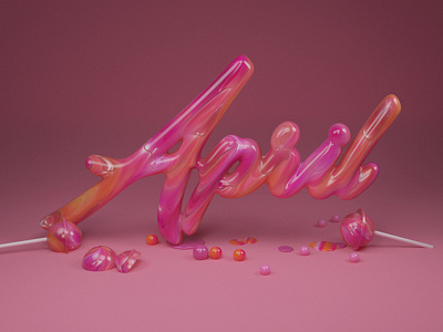 April/Yummy Calendar 3d illustration c4d modelling zbrush