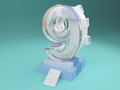 9/Numerology Buildings 36daysoftype 3d illustration buildings c4d modelling