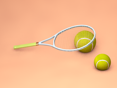 Gadget: Tennis racquet 3d illustration c4d modelling