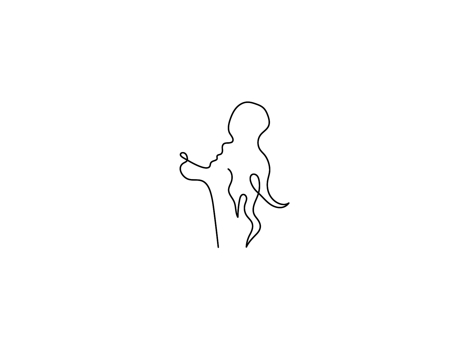 Shy animation beautiful beauty branding design draw drawing face girl graphic design illustration line lines logo minimal motion oneline people simple woman
