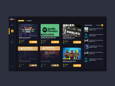 Esport Game Dashboard Store