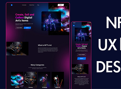 NFT Landing Page crypto landing page nft nft ui web design