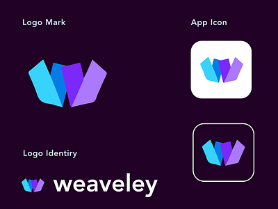 Weaveley Logo Design app logo branding freelancer illustration logo logo designer logo mark minimal w logo wv logo