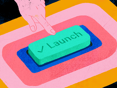 Product Launch Article blog illustration photoshop press the button product product launch product teams texture