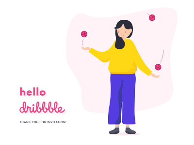 hello dribbble hello illustration