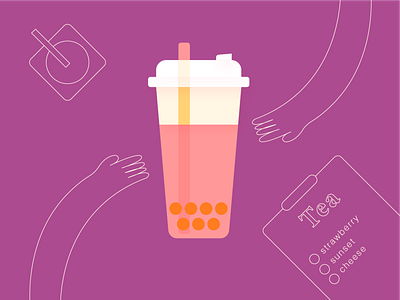 13_365 | Bubble tea daily graphic design icon illustration nyc vector