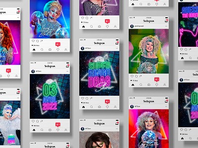 F2 | Drag queen bingo party - social media content management digital graphic design instagram mobile social media