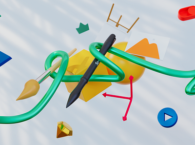 Pen 3d 3d illustration branding c4d design illustration motion graphics