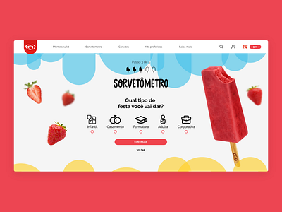 Sorvetômetro colors icecream icons kibon uxui website