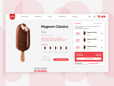 Ice cream shop cart colors ecommerce ice cream ice cream shop kibon ui ux uxui website