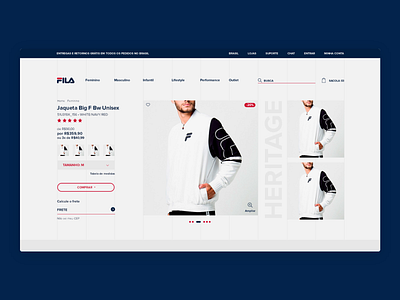 Fila - Product page clothing clothing brand ecommerce fila grid minimalist product page website