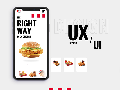 Website design for KFC design kfc mobiledesing homepage ui ux web web design