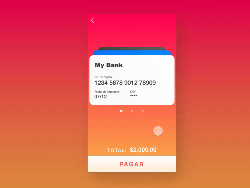 Daily UI #002 / Credit Card Carrousel animation app daily daily ui design interaction invision invision studio sketch ui ux web