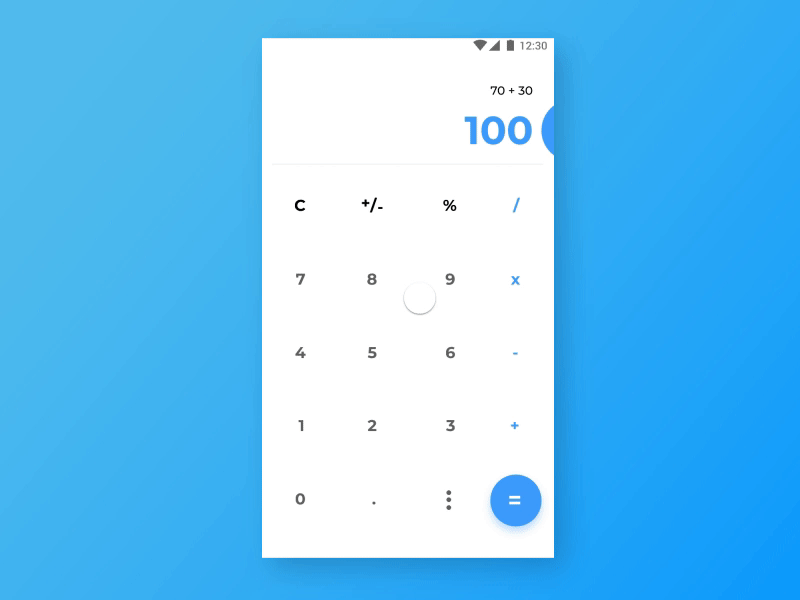 Daily UI #004 / Calculator animation app blue calculator daily daily ui design flat icon interaction invision invision studio sketch ui ux web