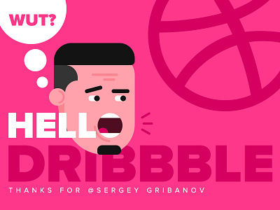 Dribbble Start flat hello icon illustration typography vector