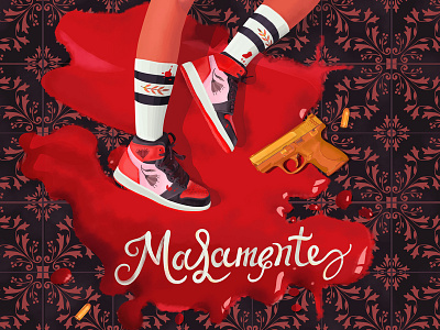 Malamente bad blood orange bullets crime design detective flowers gangsta girl gold illustration kill lettering life noir pattern shoes spanish tiles trainers