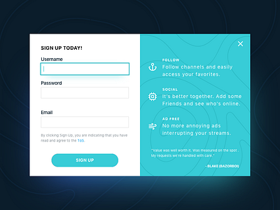 Sign Up UI Task 001 by Richard Dalrymple on Dribbble