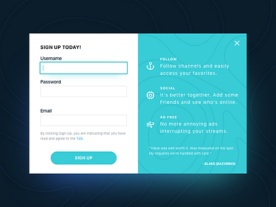 Sign Up UI Task 001