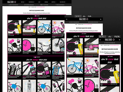 Muc-Off - Cleaning Guides biking cycling design ecomerce ecommence ecommerce website guide illustration mountain biking muc off shopify web website