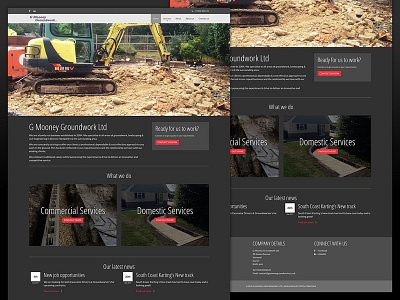 Website homepage for G Mooney Groundworks