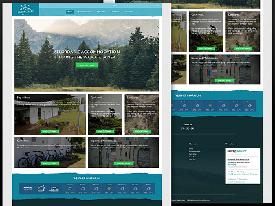 Arapuni Backpackers - Redesign -Homepage adventure backpacking cycling design hiking mountain biking site travel web website