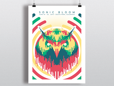 Sonic Bloom Poster drips glow lines music owl poster print screen print uv