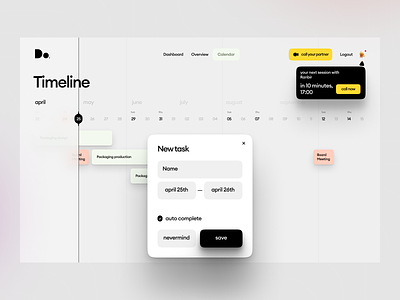 Dorm Dashboard — Timeline