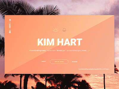 Portfolio / Kim Hart branding design gradient hero banner icon sunrise sunset typography