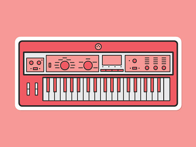 Electro Synthesizer Sticker electronic flat illustration instrument microkorg music pink sticker stickermule synth synthesizer vector