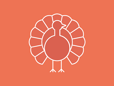 Merry Turkey Time! animal autumn clean fall illustration line art orange thanksgiving turkey vector