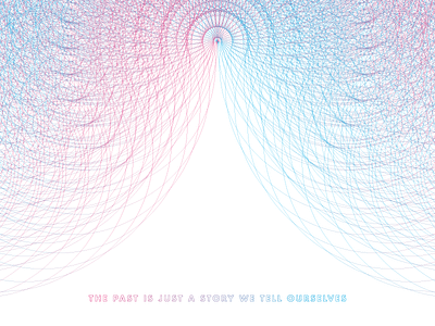 The past is just a story we tell ourselves blue circles detail gradient her illustration pattern pink shapes spike jonze story texture